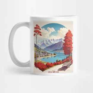 Zell Am See Austria Vintage Travel Retro Tourism Mug